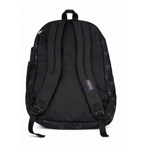 JanSport Big Student Backpack Bad Bows Black Pink Bow Print School Bag NWT - Picture 2 of 7